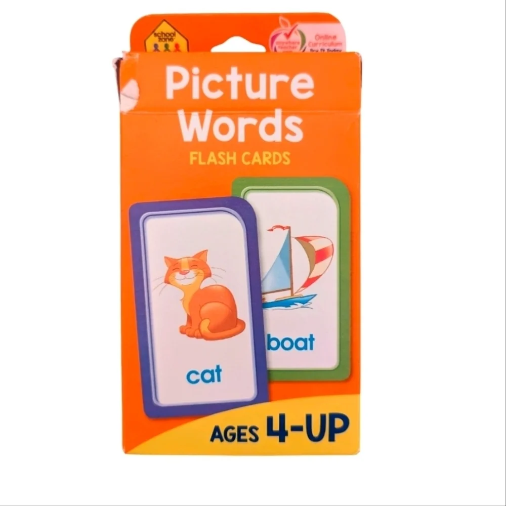 School Zone Picture Words Flash Cards  Ages 4 and Up Phonics Sight Words